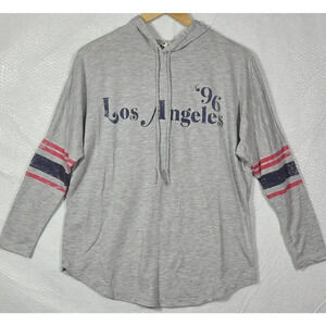 About A Girl Los Angeles '96 Women's Hooded Long Sleeve T-shirt Top XS Gray